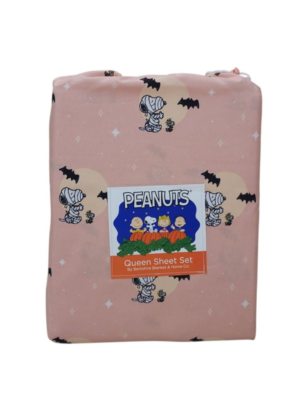 Peanuts Queen Sheet Set By Berkshire Pink Halloween Snoopy Bats